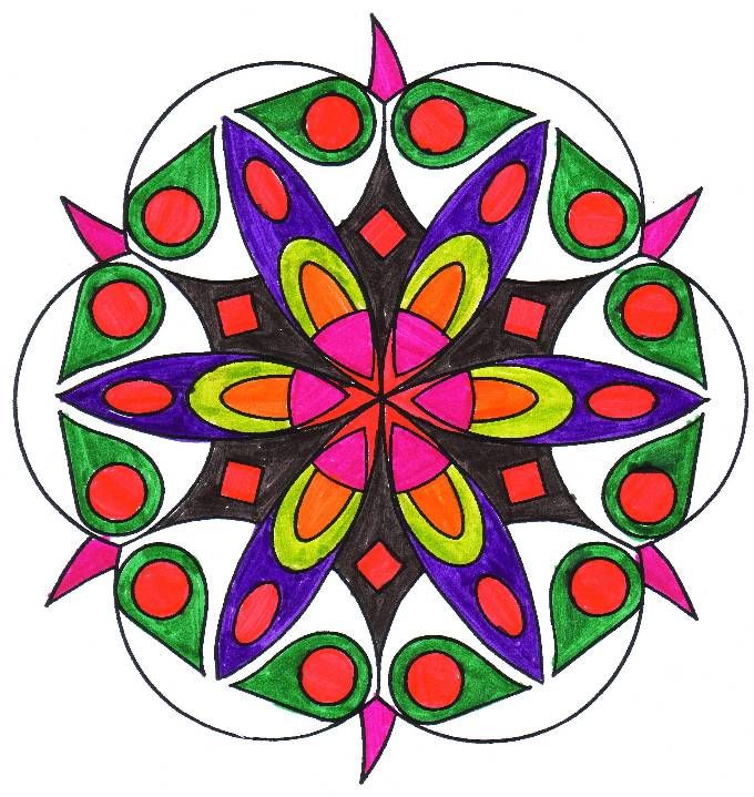 ingekleurde mandala